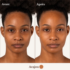 Avant / après BB Crème Nude Skin, teinte Acajou