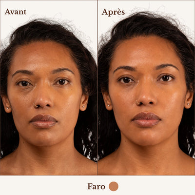 Avant / après BB Crème Nude Skin, teinte Faro