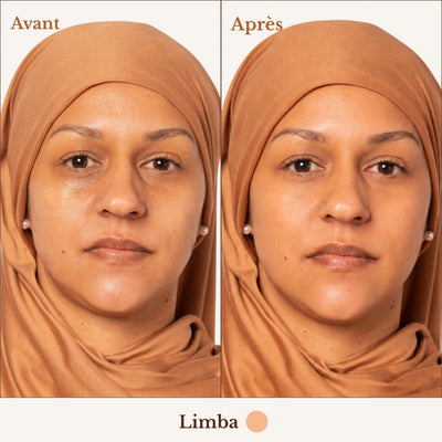 Avant / après BB Crème Nude Skin, teinte Limba